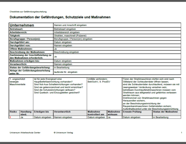 Gefährdungsbeurteilung - Strahlen, maschinell (Putzerei) – Bild 2