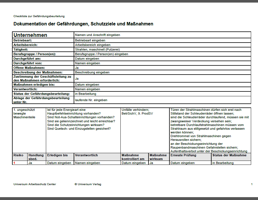 Gefährdungsbeurteilung - Strahlen, maschinell (Putzerei) – Bild 2