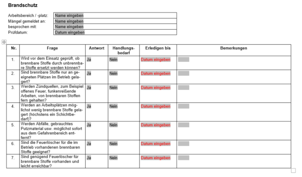 Checkliste - Brandschutz – Bild 2