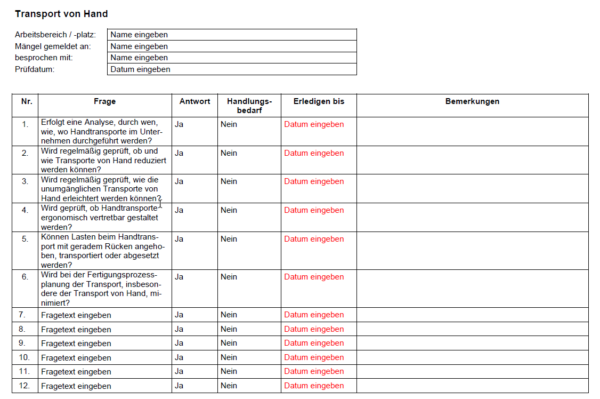 Checkliste Transport von Hand – Bild 2