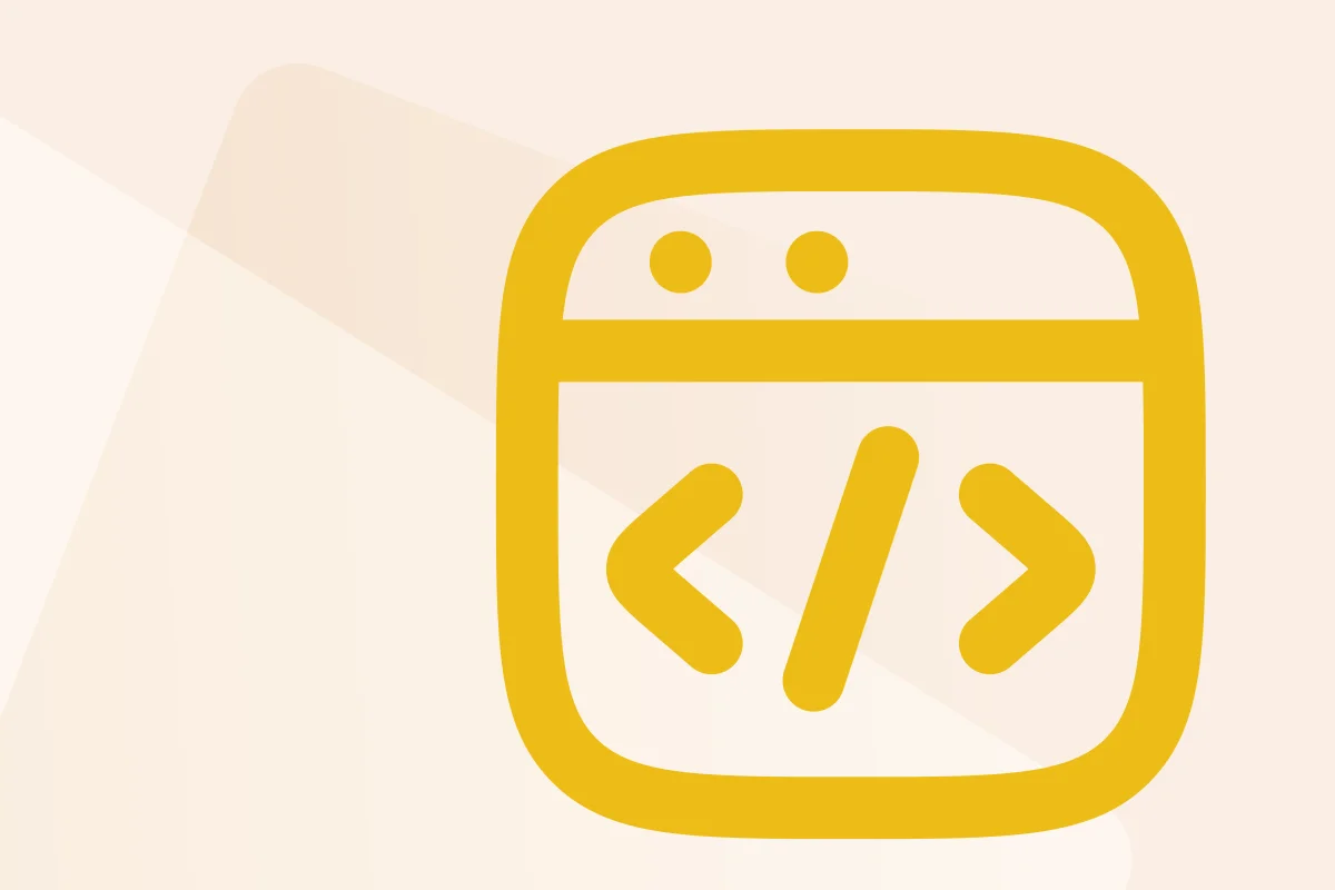 Symbol mit stilisiertem Laptop und Codezeichen, steht für die Kategorie Software, Symbolfarbe gelb kennzeichnet Dateityp Paket.