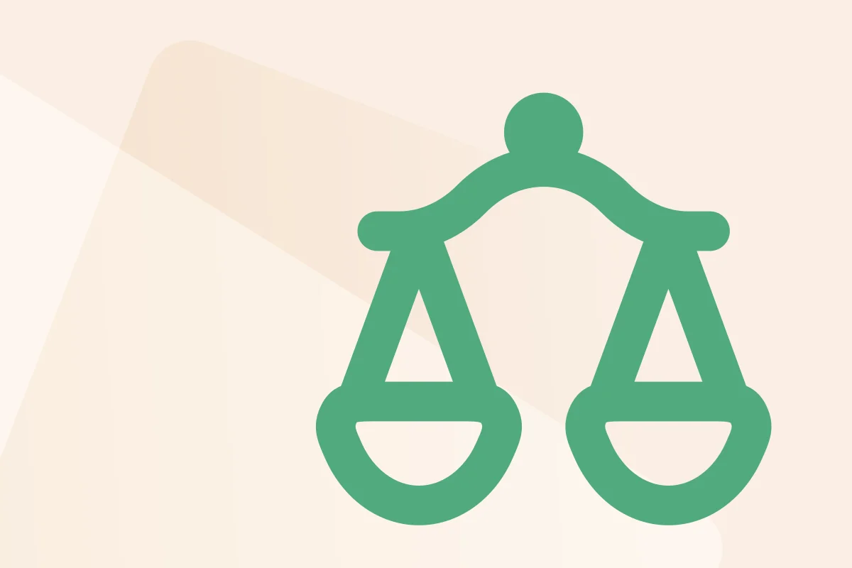 Symbol mit Waage, steht für die Kategorie Recht & Gesetz, Symbolfarbe grün kennzeichnet den Dateityp Excel.