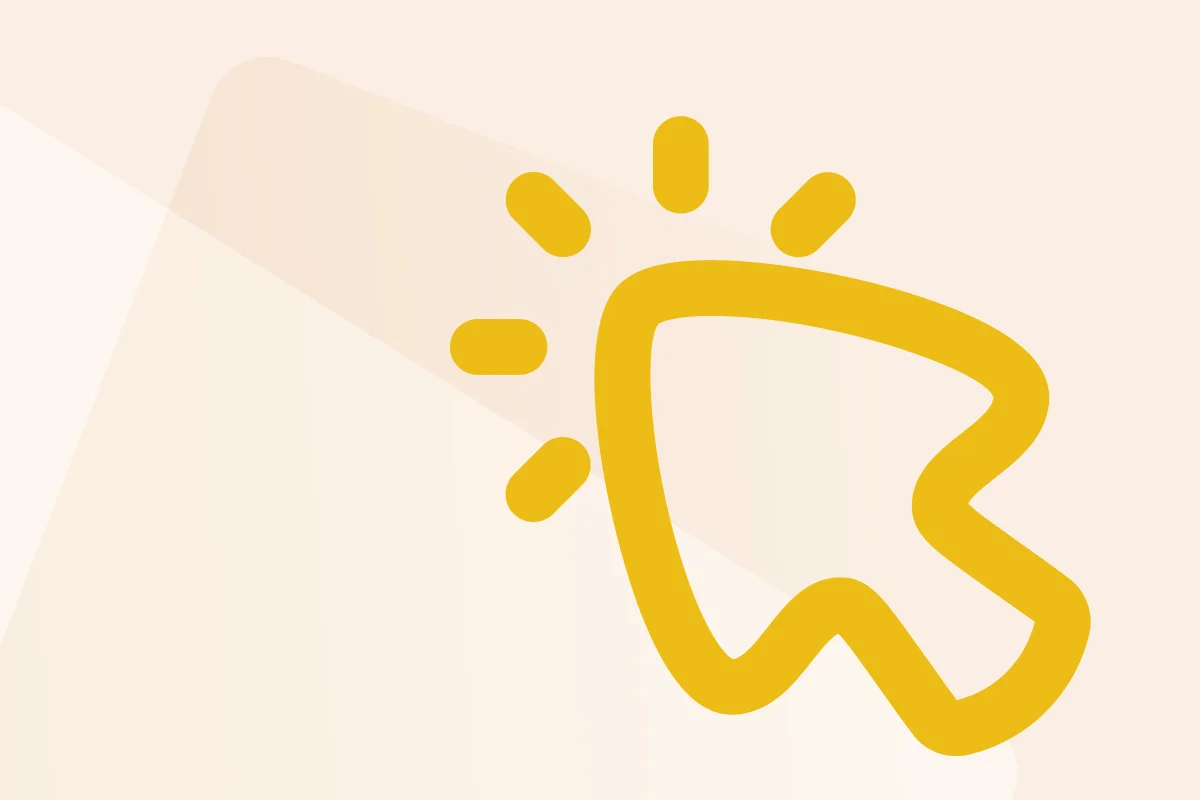 Symbol mit Cursor und Strahlen, steht für die Kategorie Digitale Ressourcen, Symbolfarbe gelb kennzeichnet Dateityp Paket.