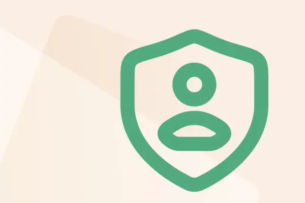 Symbol mit stilisiertem Kopf in einem Schutzschild, steht für die Kategorie Vollmachten, Symbolfarbe grün kennzeichnet den Dateityp Excel.
