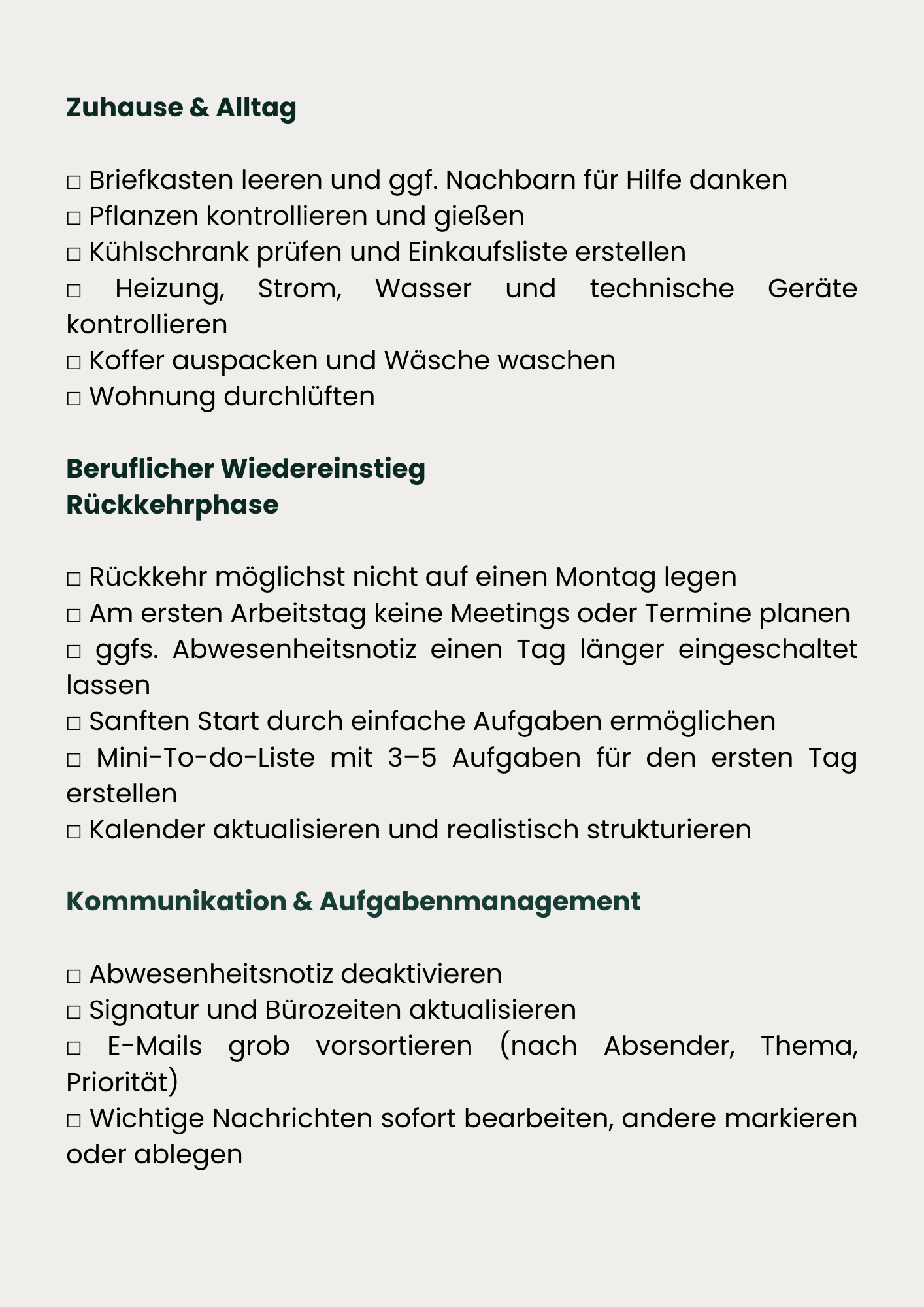 Checkliste - Zurück aus dem Urlaub – Bild 3