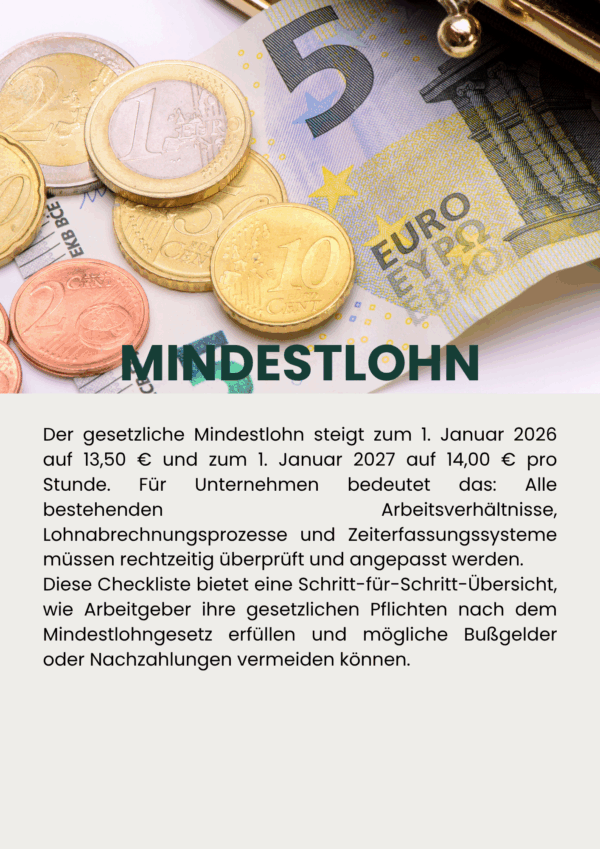 Checkliste Mindestlohnvorgaben