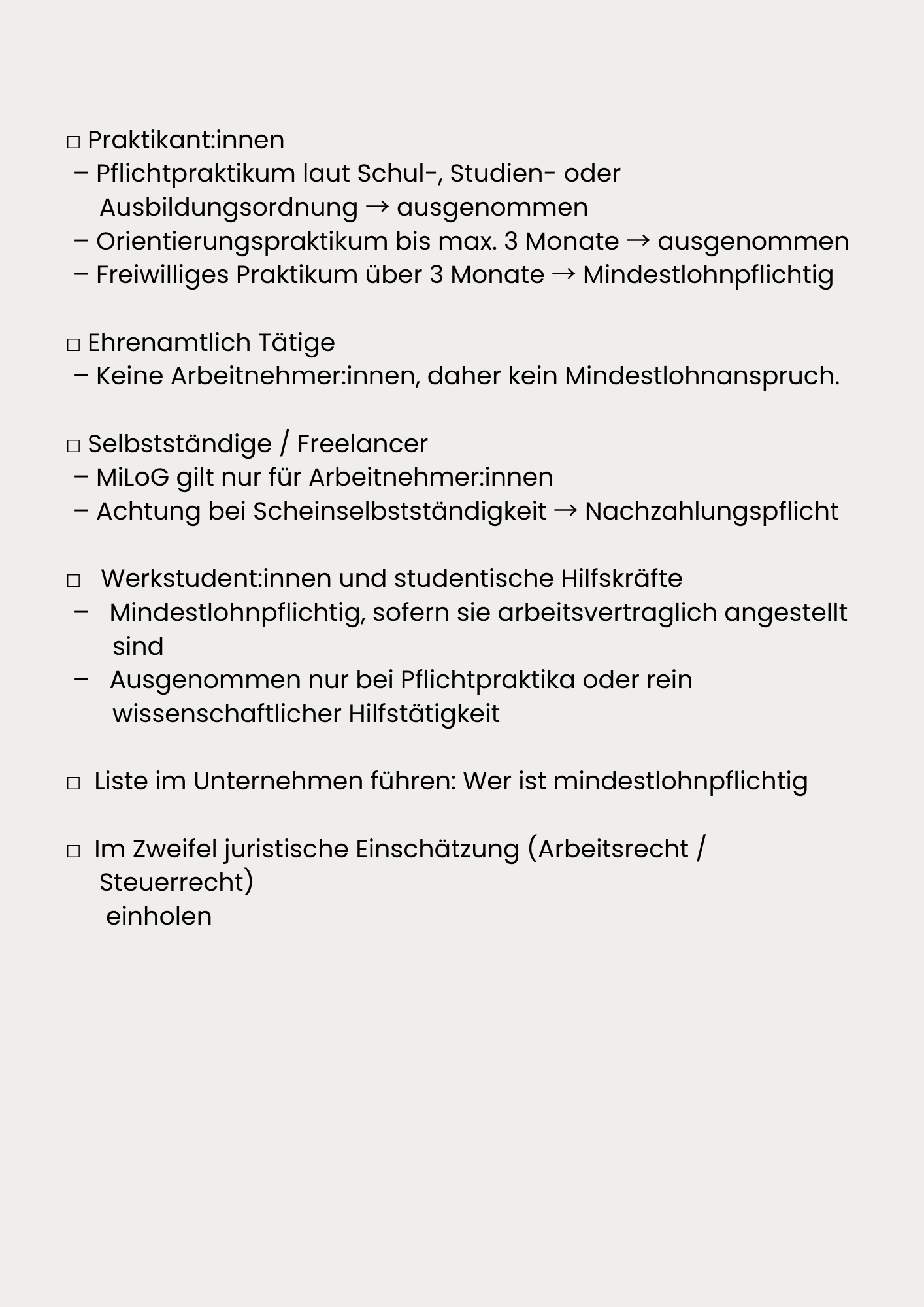Checkliste Mindestlohnvorgaben – Bild 4