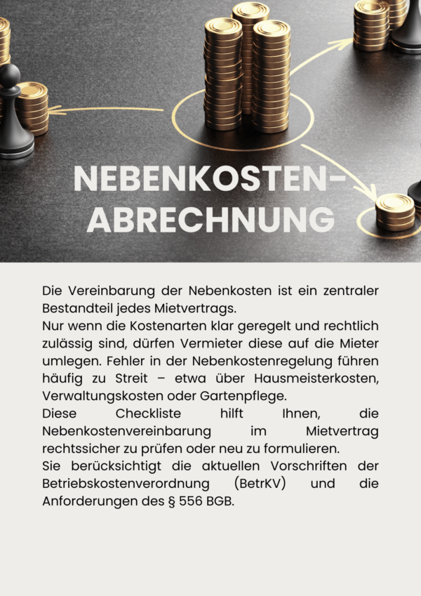 Nebenkostenabrechnung prüfen