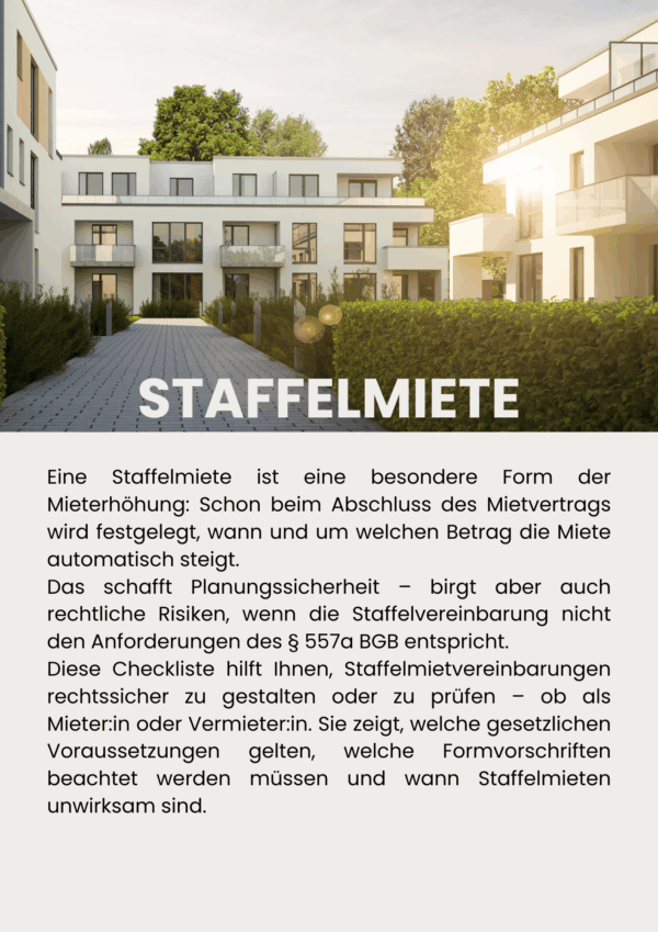 Checkliste Staffelmietvertrag prüfen