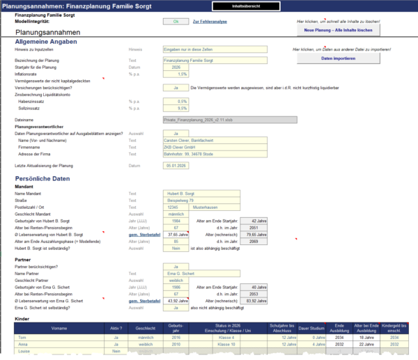 Private Finanz- und Vermögensplanung (Excel-Tool)