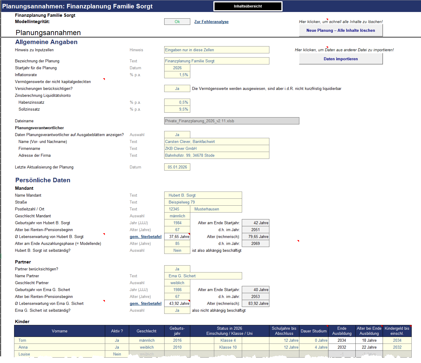 Private Finanz- und Vermögensplanung (Excel-Tool) – Bild 12